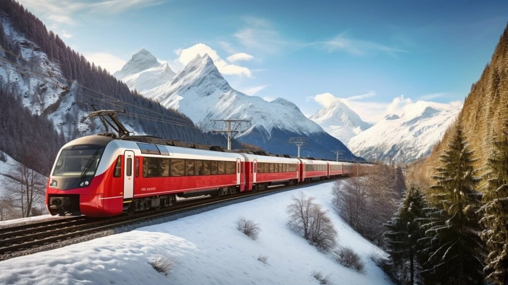 Swiss Alps train route