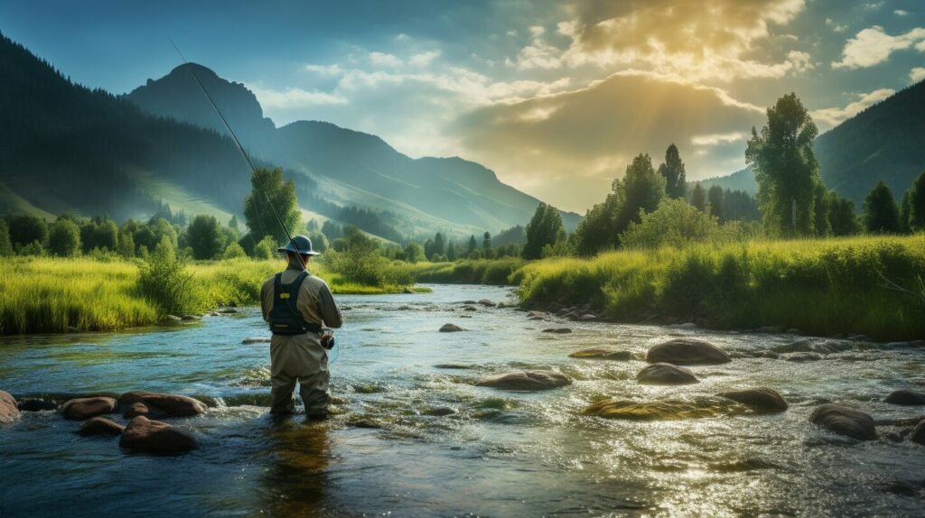 Fly Fishing Etiquette and Conservation. AI generated picture